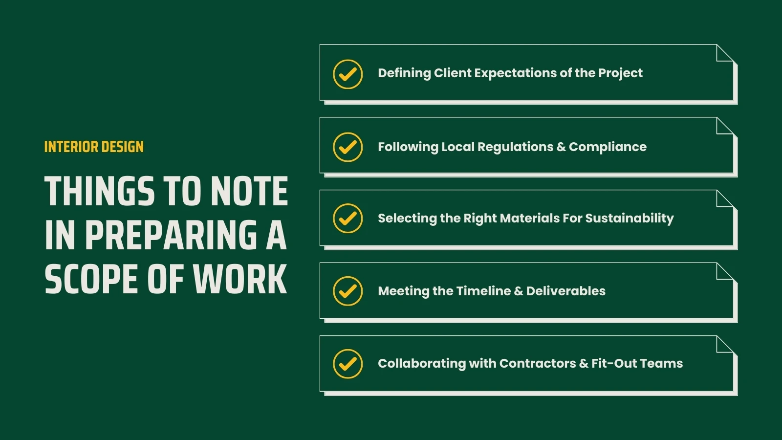 Things to Note in Preparing Design SoW