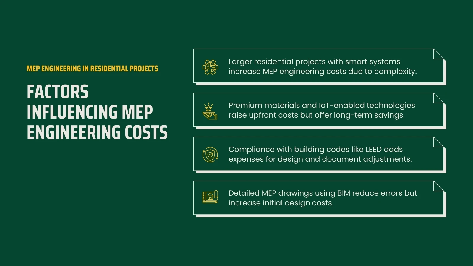 Factors Influencing MEP Engineering Costs