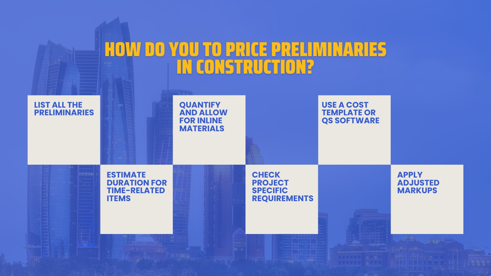 How to Price Preliminaries in Construction
